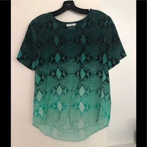 Equipment Silk short sleeve printed blouse